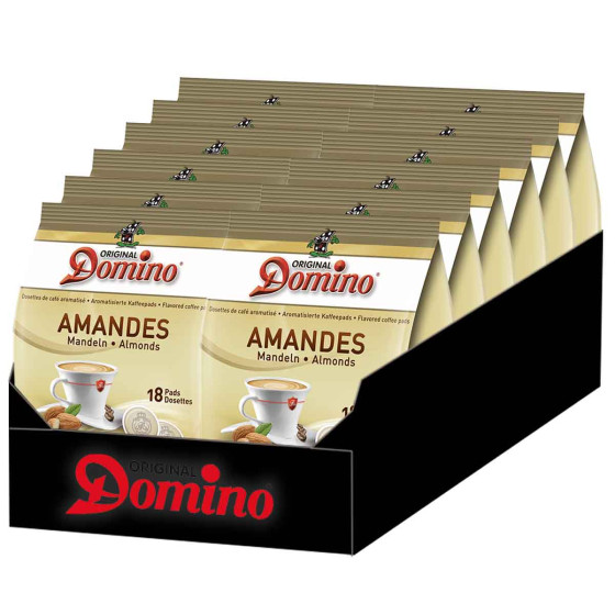 Dosettes Senseo® compatibles Domino Café Amandes - 12 paquets - 216 dosettes