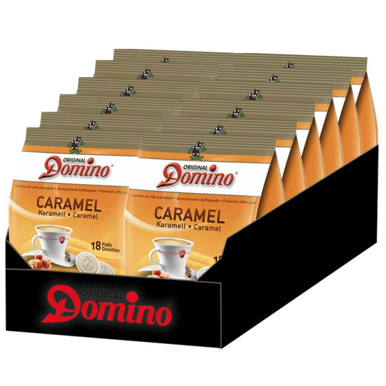 Dosettes Senseo® compatibles Domino Café Caramel  - 12 paquets - 216 dosettes