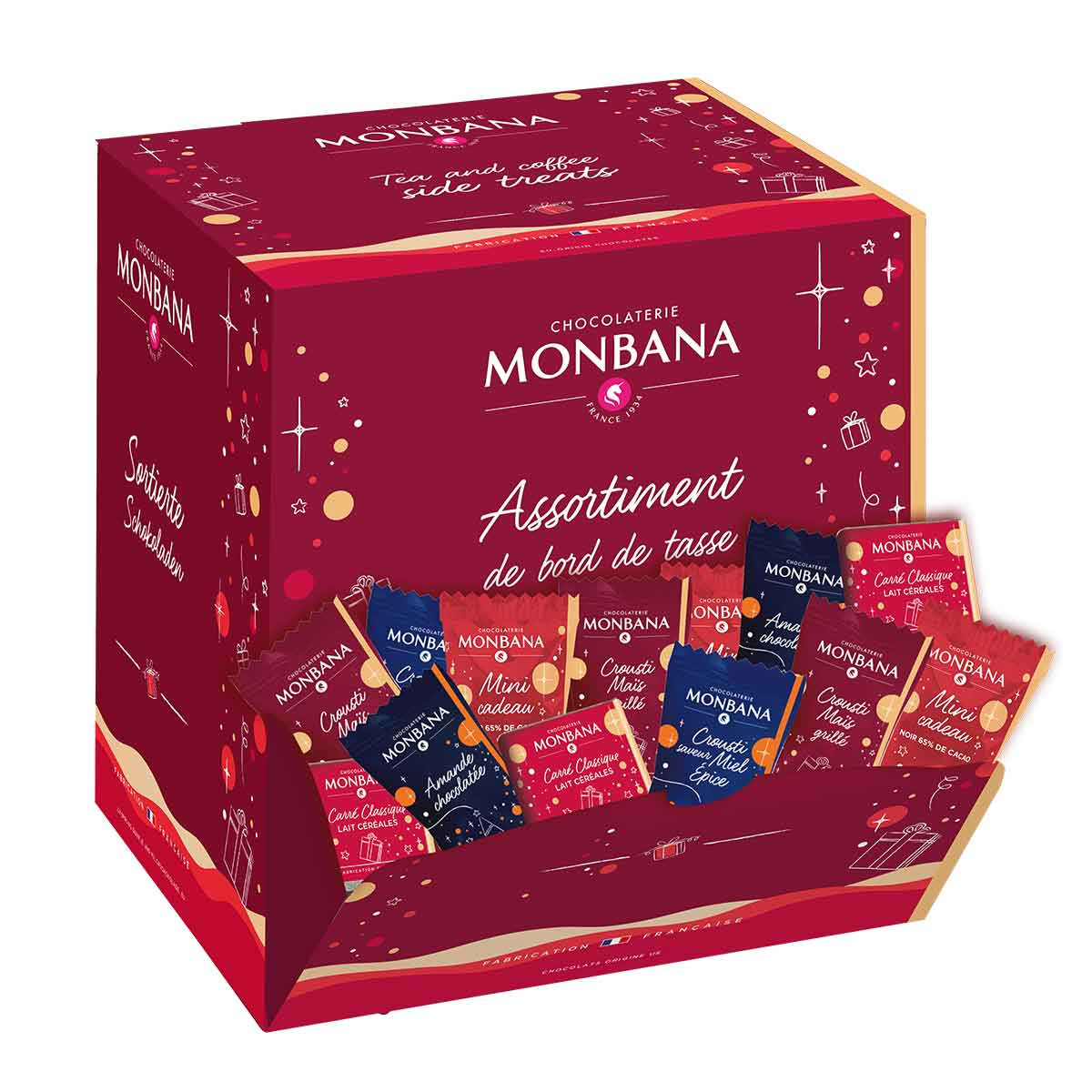 Packaging petits contenants chocolats - Boîte boule de Noël Rouge