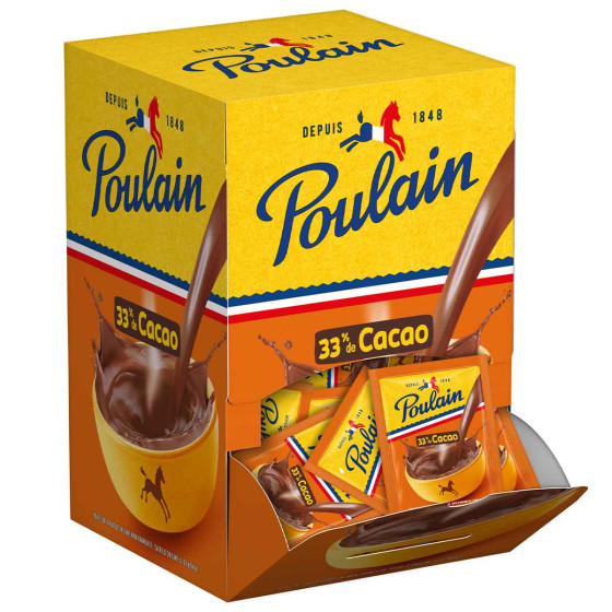Chocolat Chaud Poulain - Boite distributrice - 100 dosettes individuelles