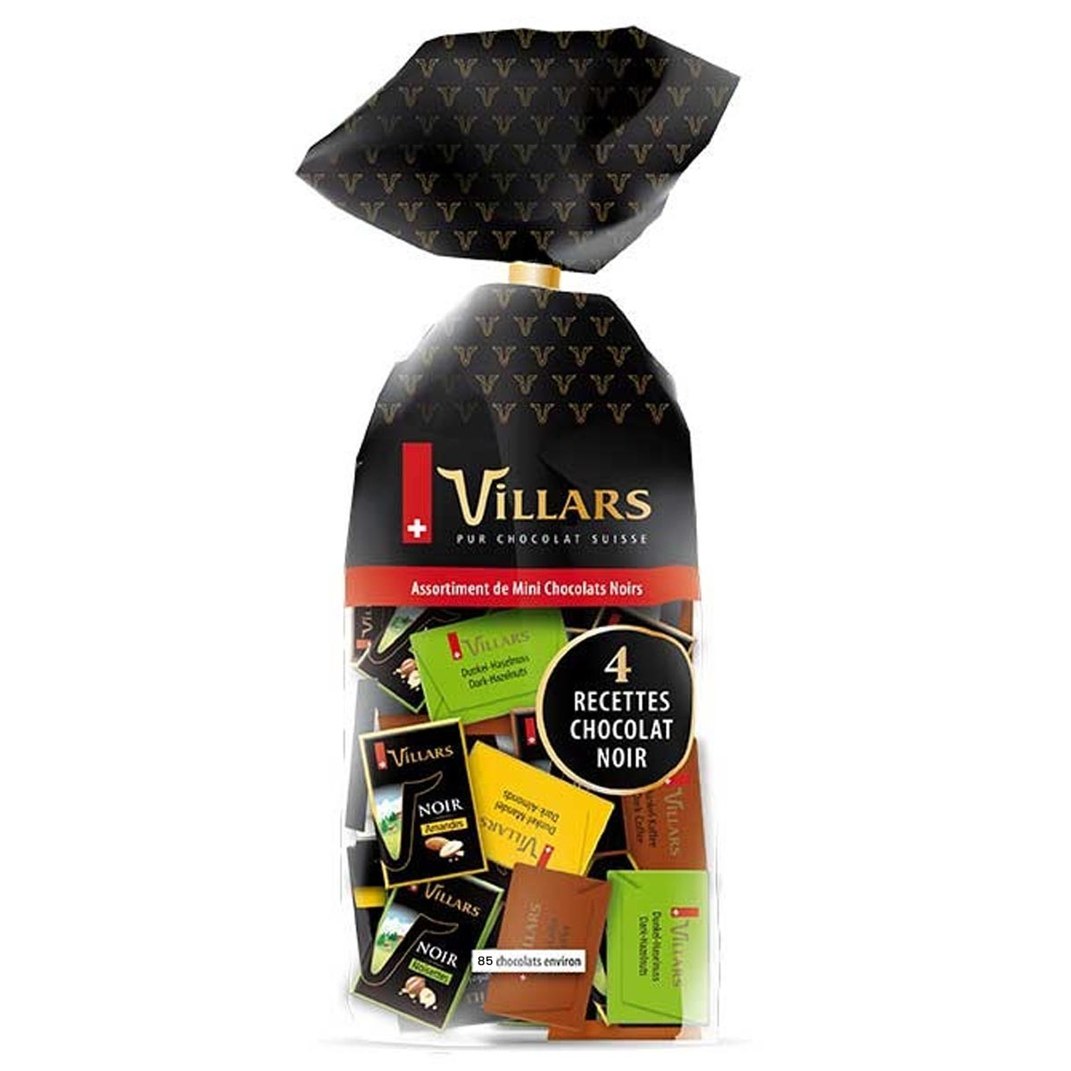 Chocolat noir 70% de cacao sans sucre ajouté, Villars (100 g)