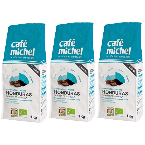 Café en Grains Bio Café Michel Honduras - 3 paquets - 3 kg