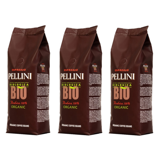 Café en Grains Bio Pellini 100% Arabica - 3 paquets - 1,5 Kg