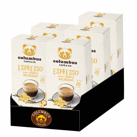 Capsule Nespresso Compatible Columbus Café Saveur Vanille Macadamia - 5 boites - 50 capsules