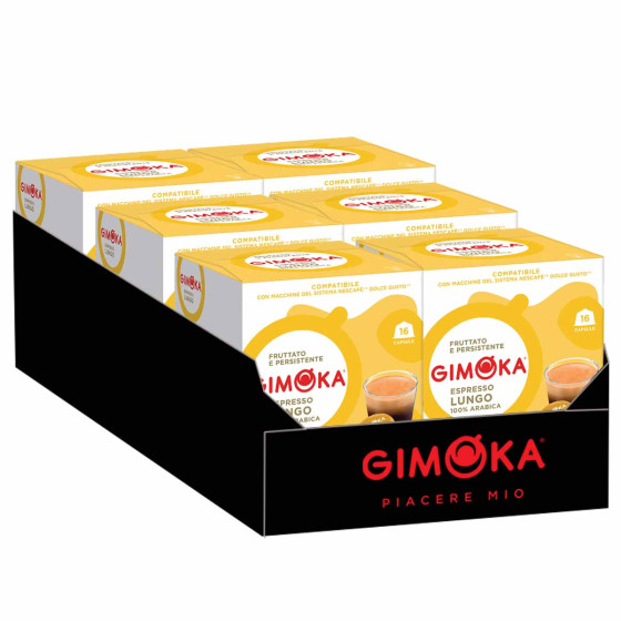 Capsule Dolce Gusto Compatible Gimoka Café Lungo - 6 paquets - 96 Capsules