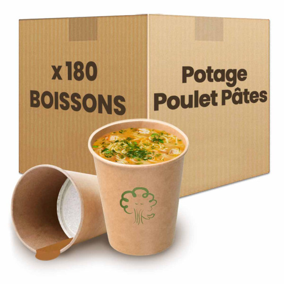 Gobelet Pré-dosé Potage gout Poulet et Pates - 180 boissons