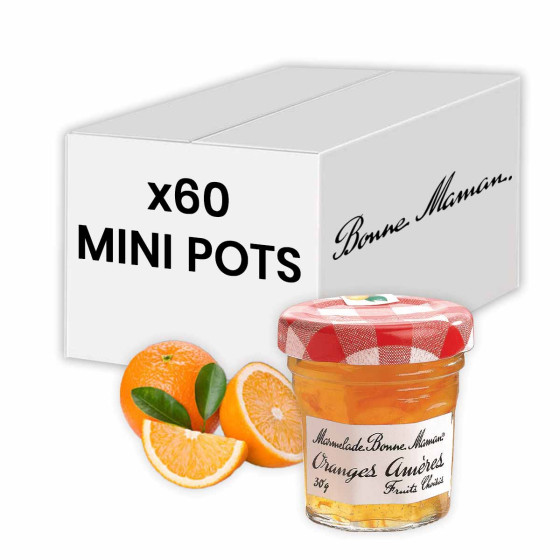 Confiture Bonne Maman - Mini pot en verre de confiture Orange amères - 60x 30g