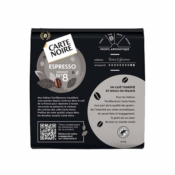 Dosette Senseo compatible Café Carte Noire n°8 Expresso Classic - 3 paquets - 108 dosettes