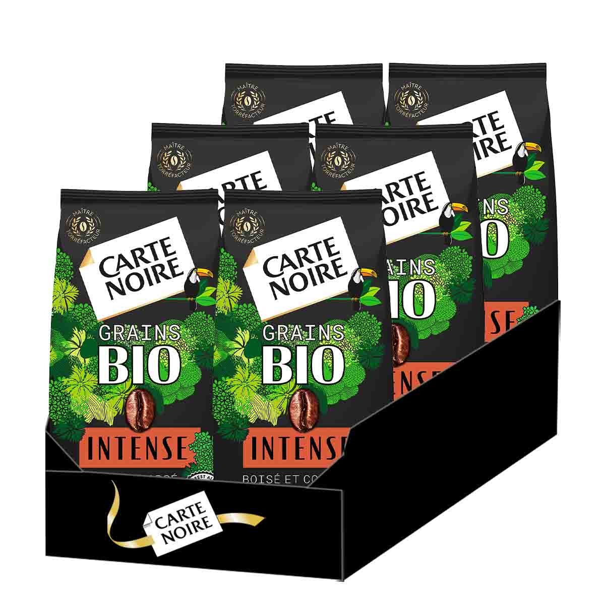 Café en Grains Bio Carte Noire Intense - 6 paquets - 6 Kg