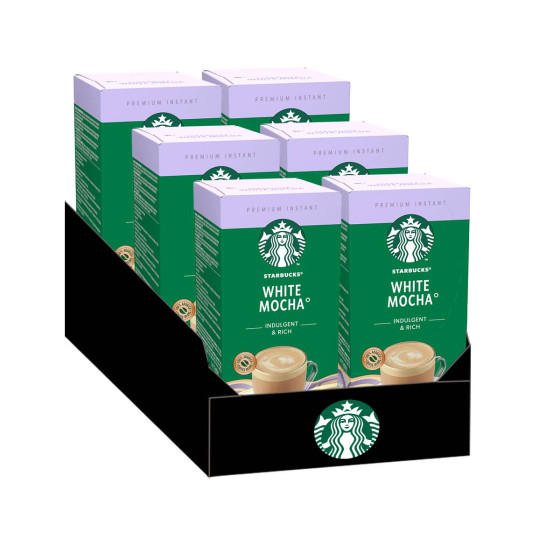 STARBUCKS Cappuccino  White Mocha - 6 bo&icirc;tes - 30 dosettes individuelles 