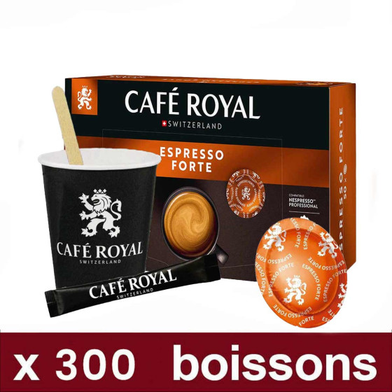 CAFE ROYAL Capsule Nespresso Pro Compatible Caf&eacute; Royal Espresso Forte - Pack Pro - 300 boissons 