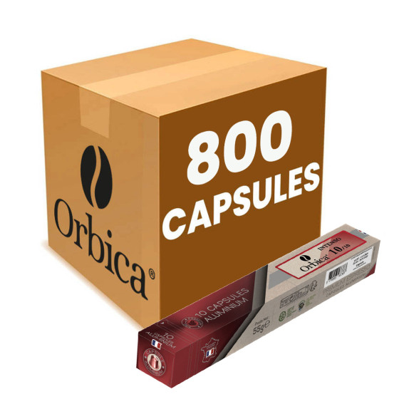 CAFE ORBICA Capsule Nespresso Compatible Caf&eacute; Orbica Intenso - 80 tubes - 800 capsules 