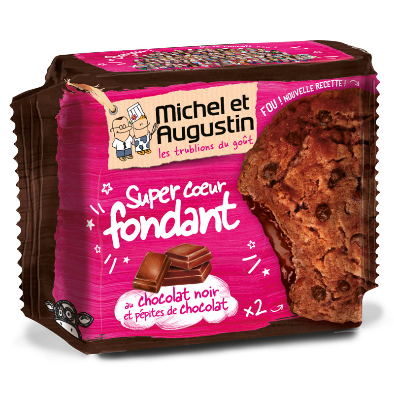 Super Cookies Coeur Fondant Au Chocolat Noir Et Pepites De