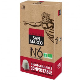 Capsule Nespresso Compatible Biodégradable et compostable Café Bio San Marco N°6 - 10 capsules