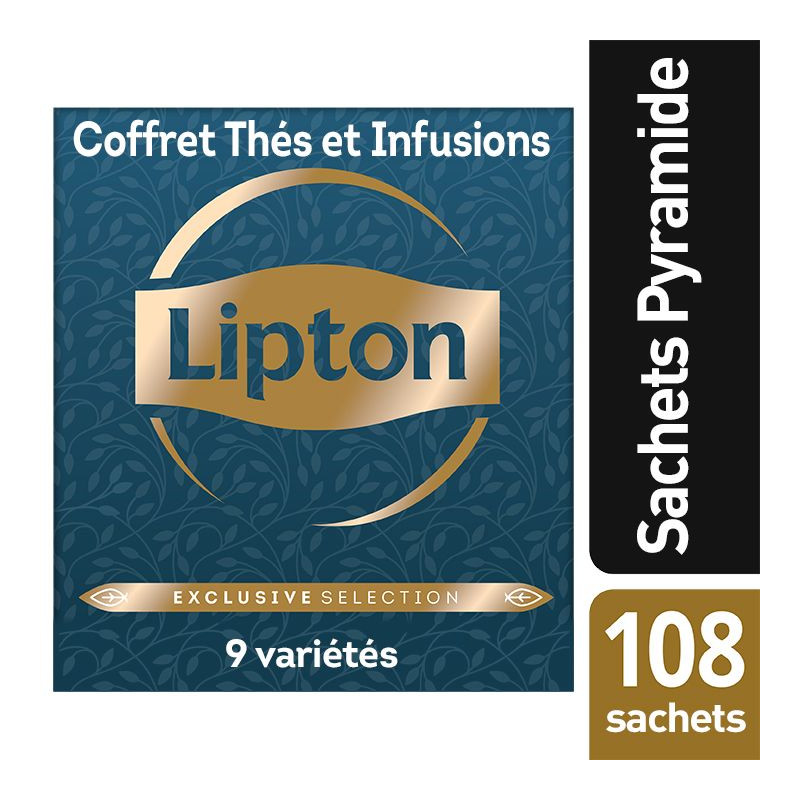 Lipton Coffret Métal Assortiment de 9 Thés & Infusions 56 Sachets - 93 g